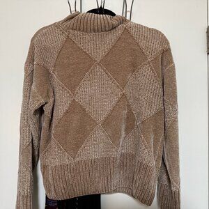 Christian Siriano beige brown sweater